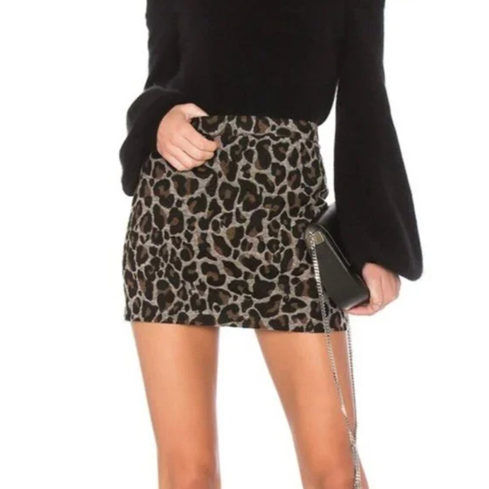 Lovers + Friends Leopard Mini Skirt Size Small